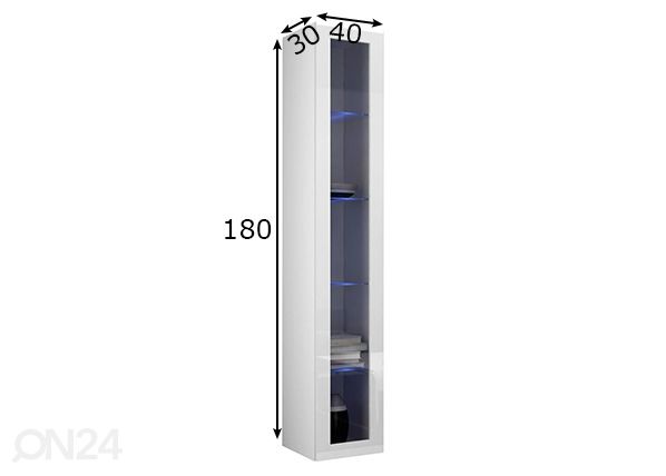 Seinävitriini 40 cm mitat