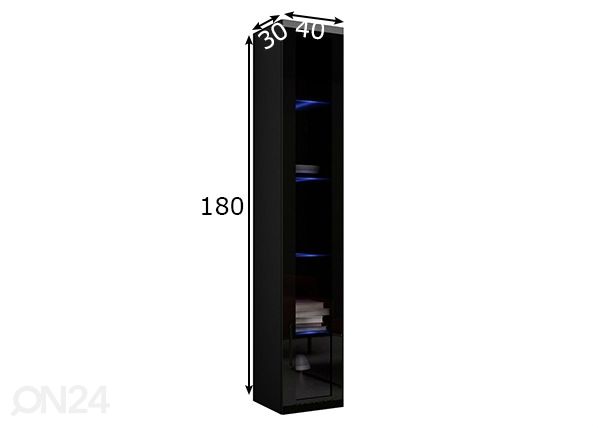 Seinävitriini 40 cm mitat