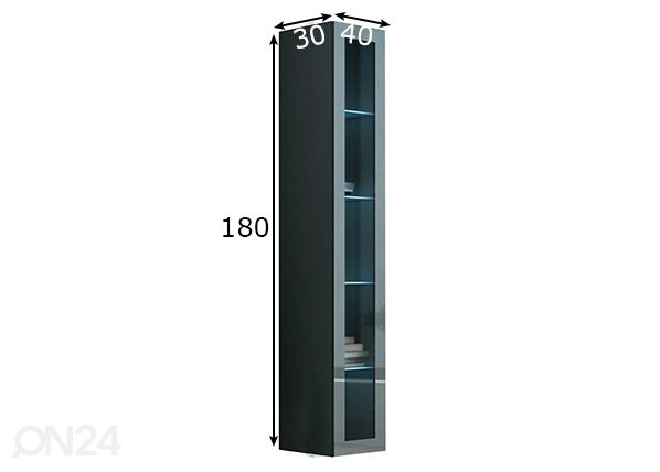 Seinävitriini 40 cm mitat
