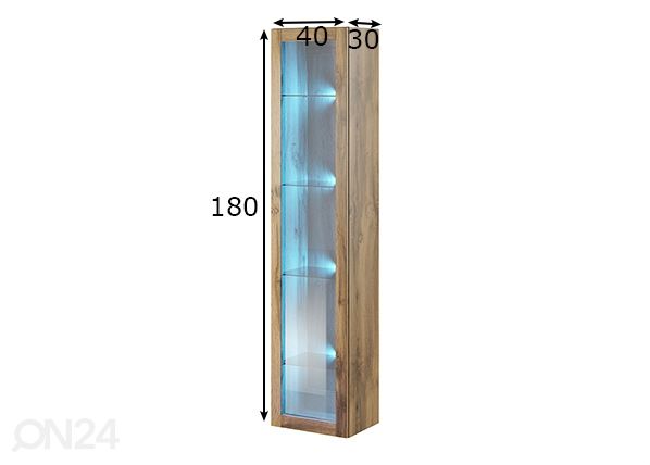 Seinävitriini 40 cm mitat