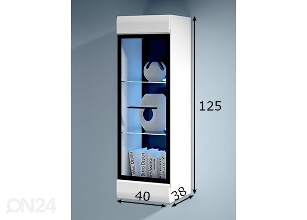 Seinävitriini 40 cm mitat