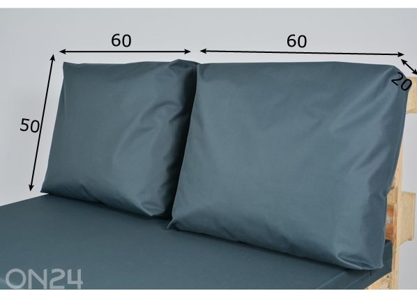 Selkänojatyynyt eurolavalle Active 60x50 cm, 2 kpl mitat