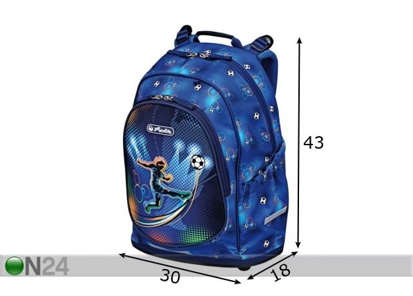 Selkäreppu Herlitz Bliss Soccer mitat