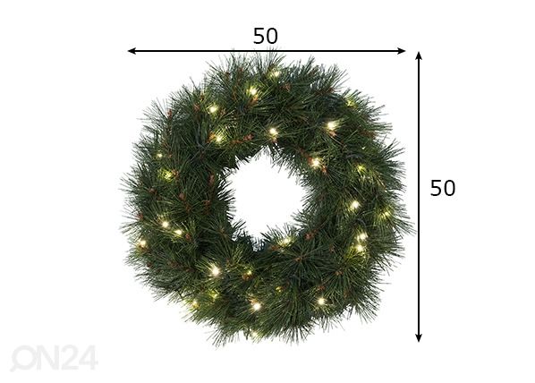 Seppele PINE LED valoilla Ø50 cm mitat