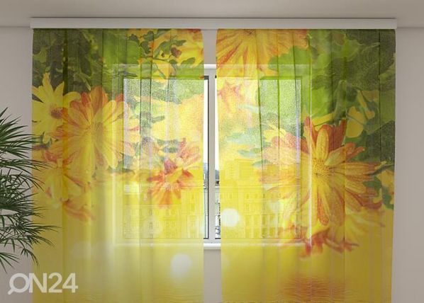 Sifonki-kuvaverho AUTUMN FLOWERS 240x220 cm