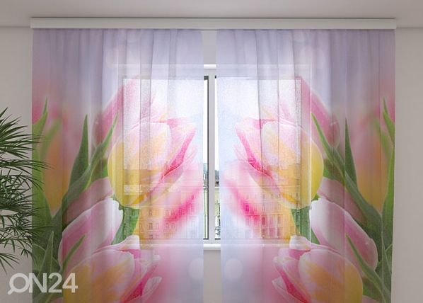Sifonki-kuvaverho FIRST TULIPS 240x220 cm