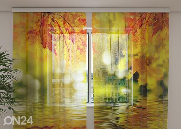 Sifonki-kuvaverho GOLDEN LEAVES 240x220 cm