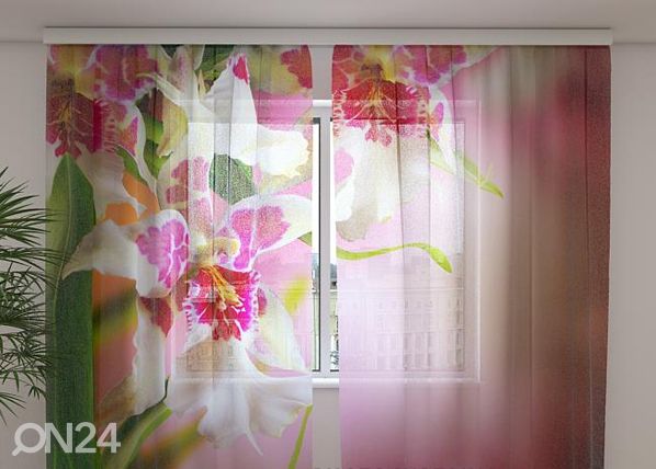 Sifonki-kuvaverho MOTTLE ORCHIDS 240x220 cm