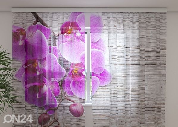 Sifonki-kuvaverho ORCHIDS AND TREE 2, 240x220 cm