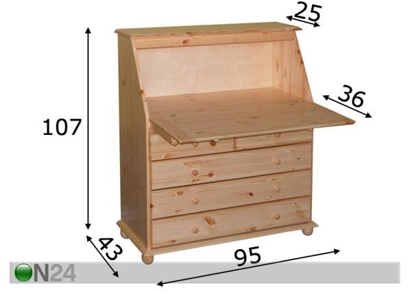 Sihteerinkaappi mitat