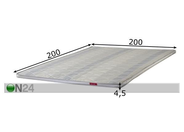 Sijauspatja CLASSIC tumma 200x200 cm mitat