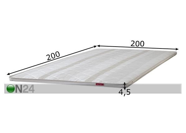 Sijauspatja CLASSIC, vaalea 200x200 cm mitat