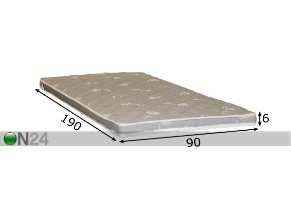 Sijauspatja DIANA MEGA 90x190x6 cm mitat