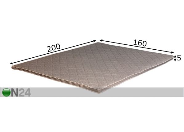 Sijauspatja GREY 160x200 cm mitat