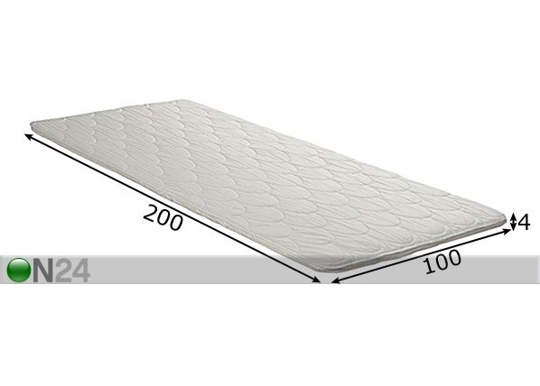 Sijauspatja LATEX 100x200x4 cm mitat