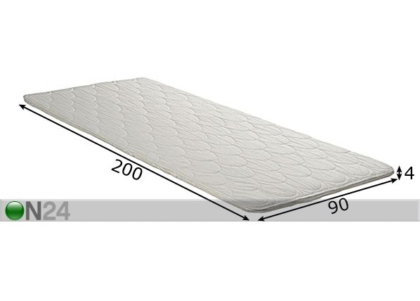 Sijauspatja LATEX 90x200x4 cm mitat