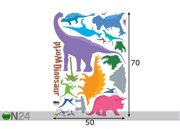 Sisustustarra DINOSAURUKSET mitat