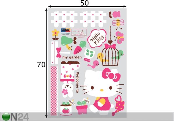 Sisustustarra HELLO KITTY PUUTARHA mitat