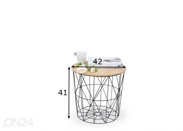 Sivupöytä Ø 42 cm mitat
