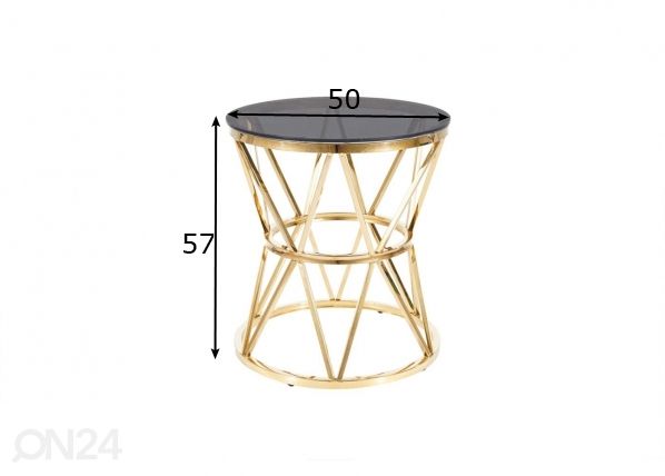 Sivupöytä Ø 50 cm mitat