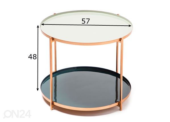 Sivupöytä Ø 57 cm mitat