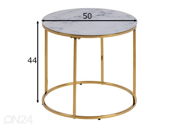 Sivupöytä Anna Ø 50 cm mitat