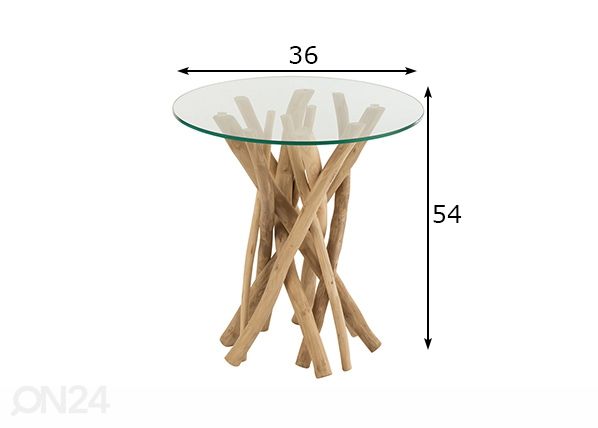 Sivupöytä Branch Ø 36 cm mitat