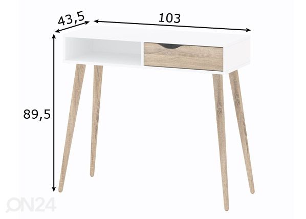 Sivupöytä Delta mitat
