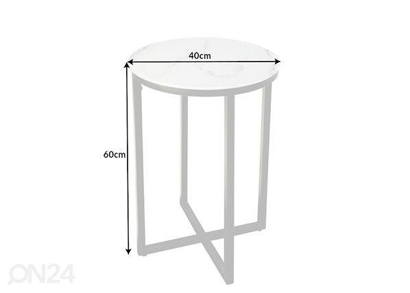 Sivupöytä Elegance Ø 40 cm mitat