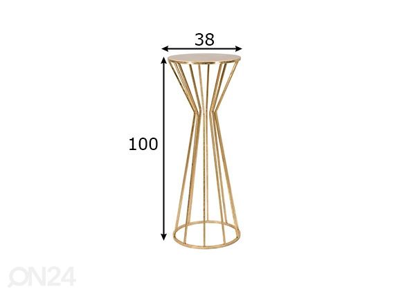 Sivupöytä Glam, kullanvärinen Ø38xh100 cm mitat