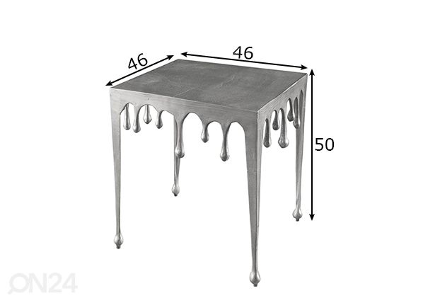 Sivupöytä Liquid Line 46x46xh50 cm mitat