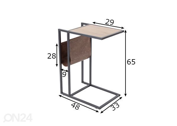 Sivupöytä Loft mitat