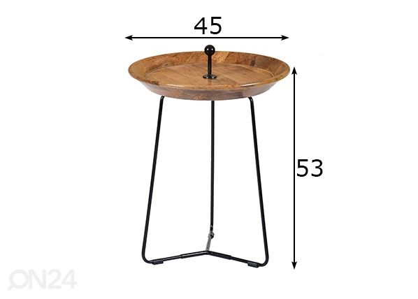 Sivupöytä Nancy Ø 52 cm mitat