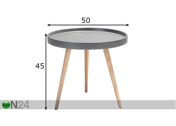 Sivupöytä Opus Ø 50 cm mitat