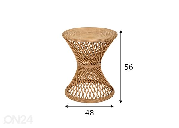 Sivupöytä Rattan mitat