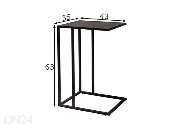 Sivupöytä Slim Line mitat