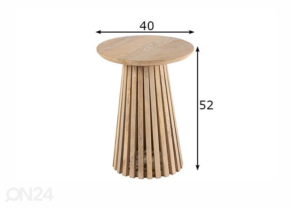 Sivupöytä Vincent Ø 40 cm mitat