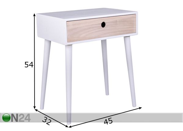Sivupöytä / yöpöytä mitat