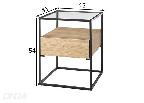 Sivupöytä / yöpöytä Evora mitat