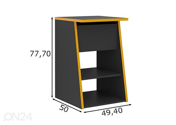 Sivupöytä ZOCKER PRO mitat