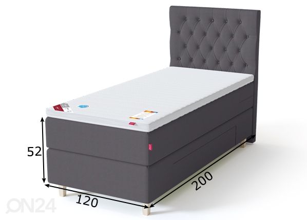 Sleepwell BLACK jenkkisänky vuodevaatelaatikolla 120x200 cm mitat