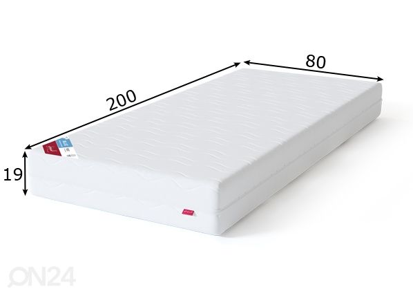 Sleepwell joustinpatja BLUE Pocket 80x200 cm mitat