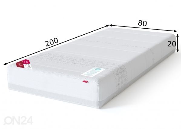 Sleepwell joustinpatja RED Pocket Etno pehmeä 80x200 cm mitat