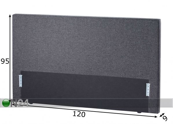 SLEEPWELL sängynpääty BASE 120 cm RED ja BLACK-sarjan jenkkisänkyyn mitat