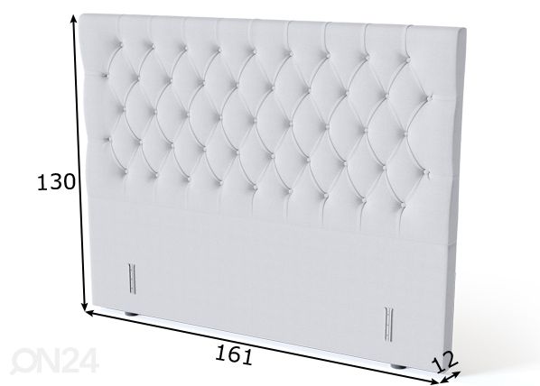 Sleepwell sängynpääty BLACK Solhall 160 cm mitat