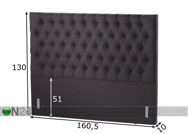 SLEEPWELL sängynpääty SOLHALL 160 cm mitat