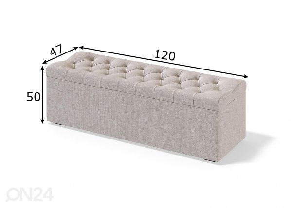 Sleepwell sängynpäätylaatikko RED/BLACK SOLHALL 120 cm mitat