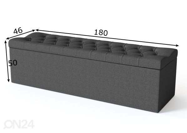 Sleepwell vuodevaatelaatikko Solhall 180 cm mitat