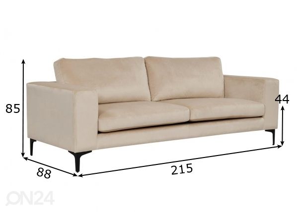 Sohva Bolero 3-istuttava mitat