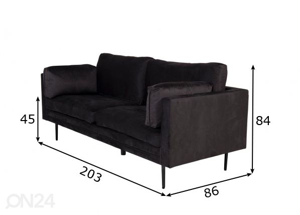 Sohva Boom 3-istuttava mitat